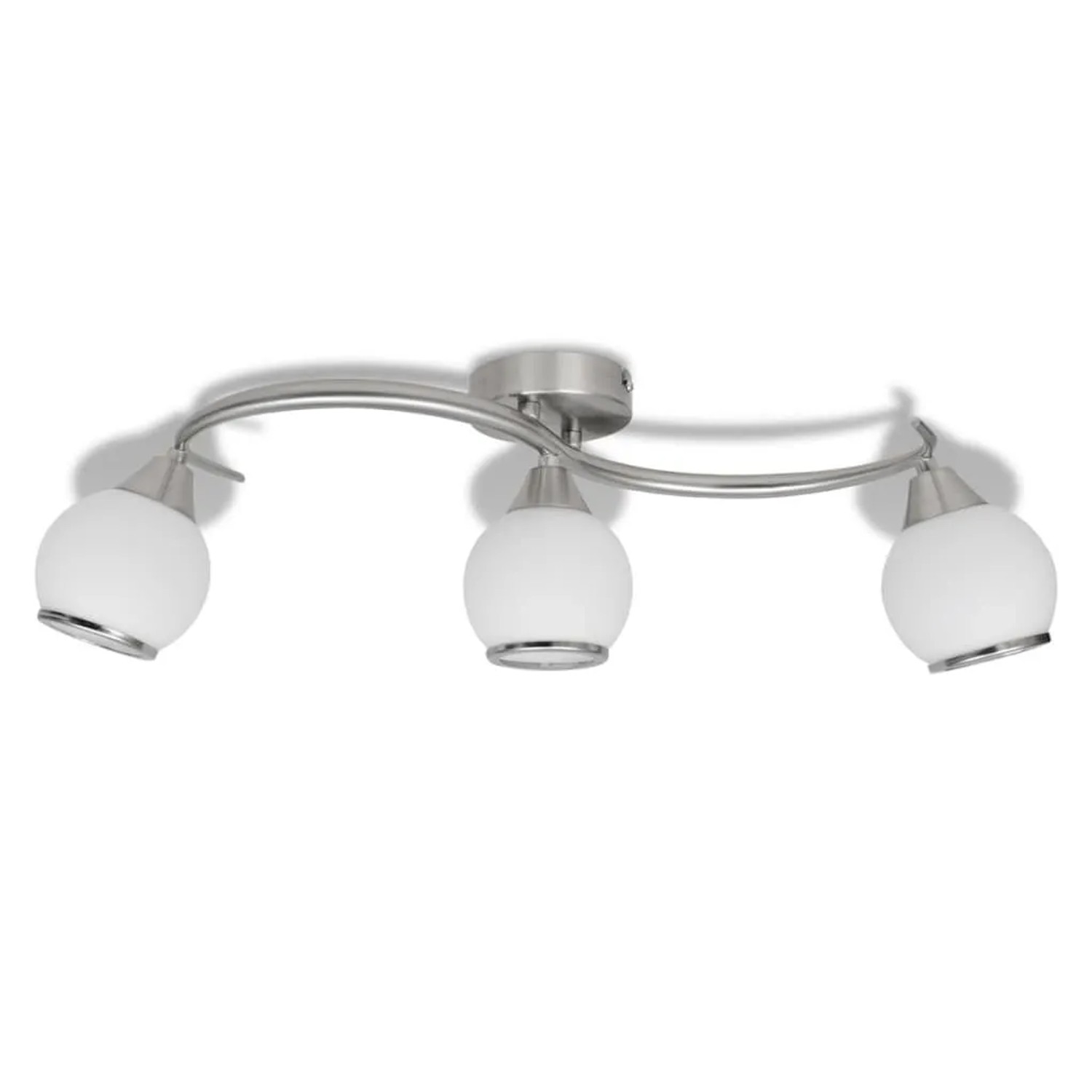 vidaXL Deckenleuchte mit Glasschirme auf Geschwungener Schiene 3 x E14 Lampen 240986