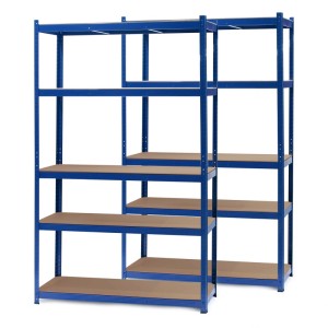 Wiltec Set 2X Schwerlastregal 120X50X200Cm 175Kg Steckregal Blau Werkstattregal
