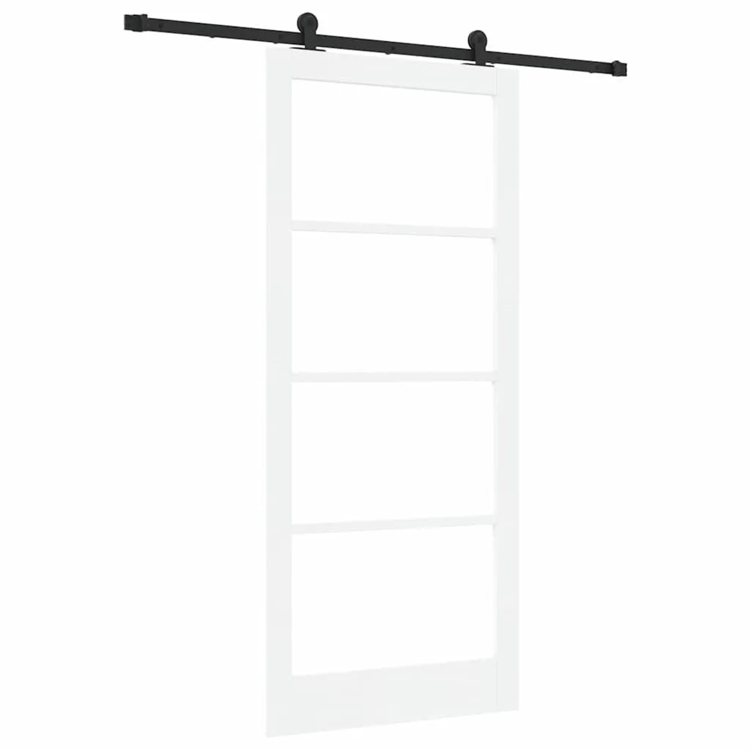 vidaXL Schiebetür ORKDAL Weiß und Schwarz 93 x 211 cm 3332010