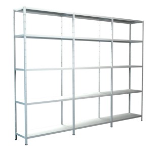 Schulte Steckregal, Grund- und Anbauregale, 200x320x35 cm, weiß, mit 15 Böden. Ideal für Lagerung.