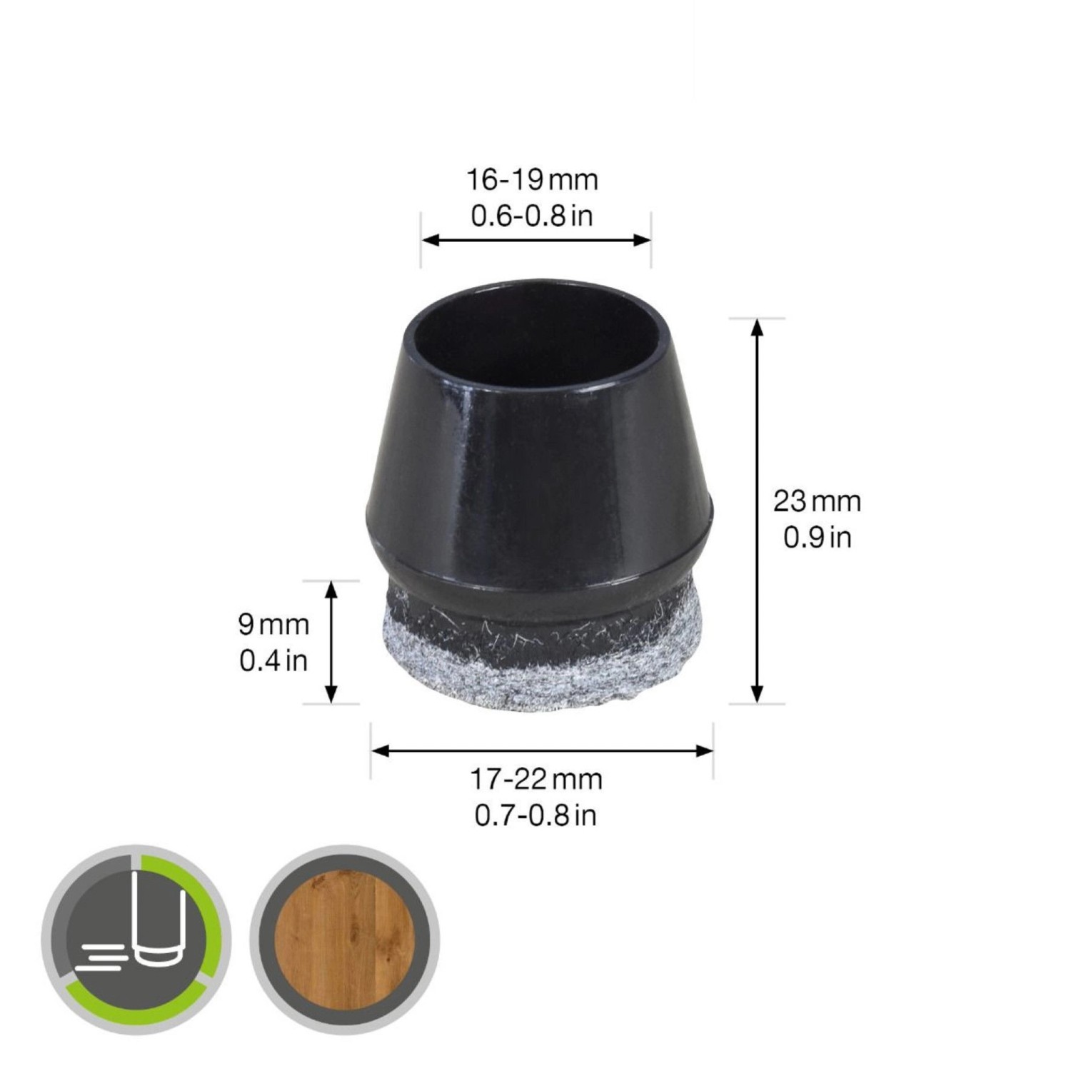 Wagner Kappen-Set EH0659 für Rundrohr Ø 19 mm x Ø 22 mm x 23 mm Schwarz 40-tlg._4