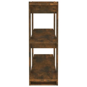 VidaXL Bücherregal/Raumteiler in Räuchereiche, 100x30x87 cm. Wandregal mit drei Fächern.