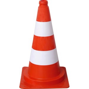 Schake PVC-Leitkegel, 50 cm, orange-weiß, für Baustellen und Absperrungen.