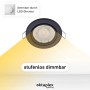 Dimmbarer, schwarzer Oktaplex Einbaustrahler Dijon mit warmweißem LED Modul. Deckenspot für Lampen & Leuchten.