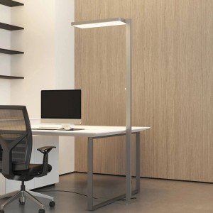 Moderne, dimmbare LED-Stehlampe Timon aus Aluminium, 2-flammig, für das Arbeitszimmer.
