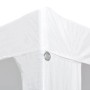 Detailansicht: Weißes Partyzelt 3x4m, Ecke mit Öse. Ideal für Gartenpartys & Sonnenschutz.