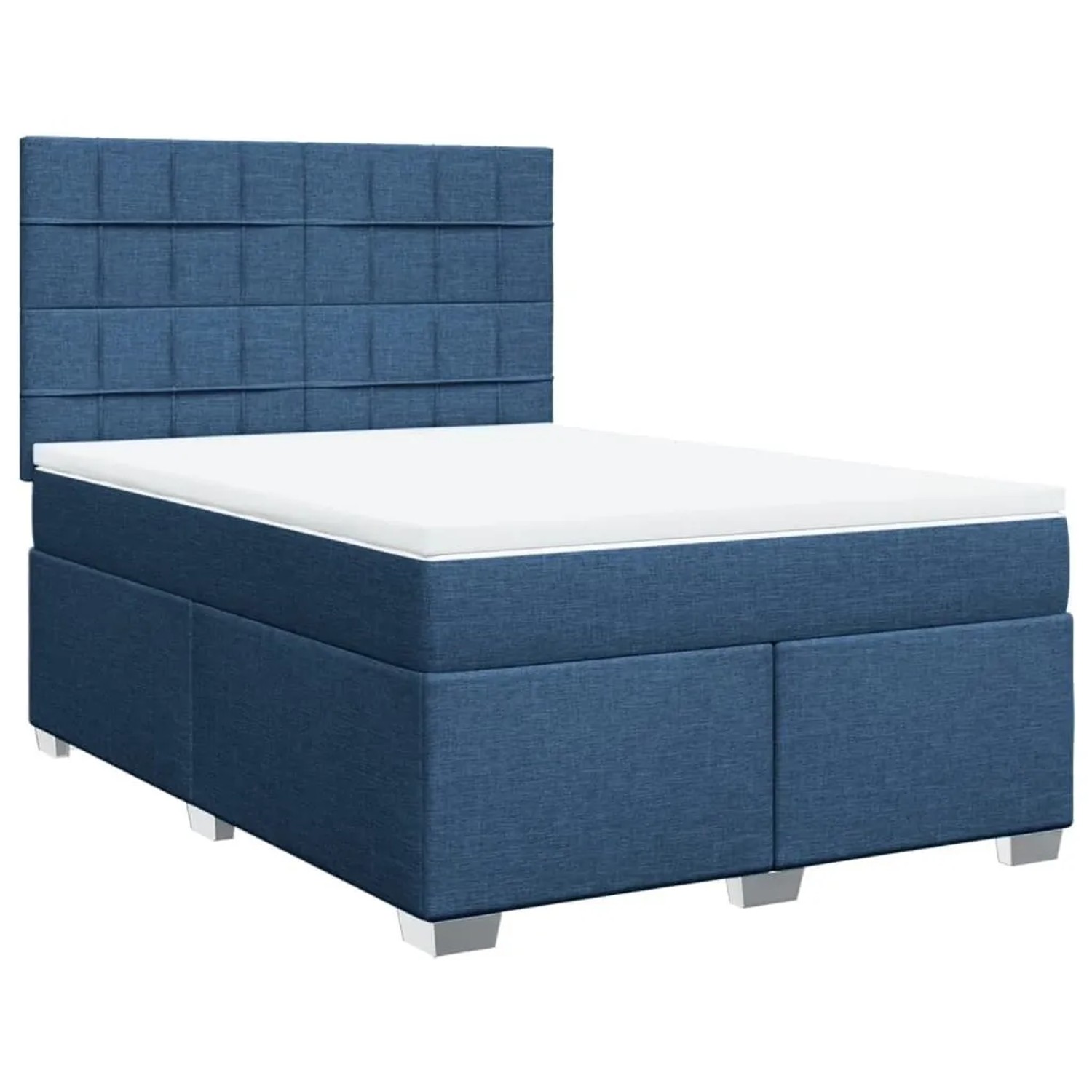 vidaXL Boxspringbett mit Matratze Blau 140x190 cm Stoff 3290489 günstig online kaufen