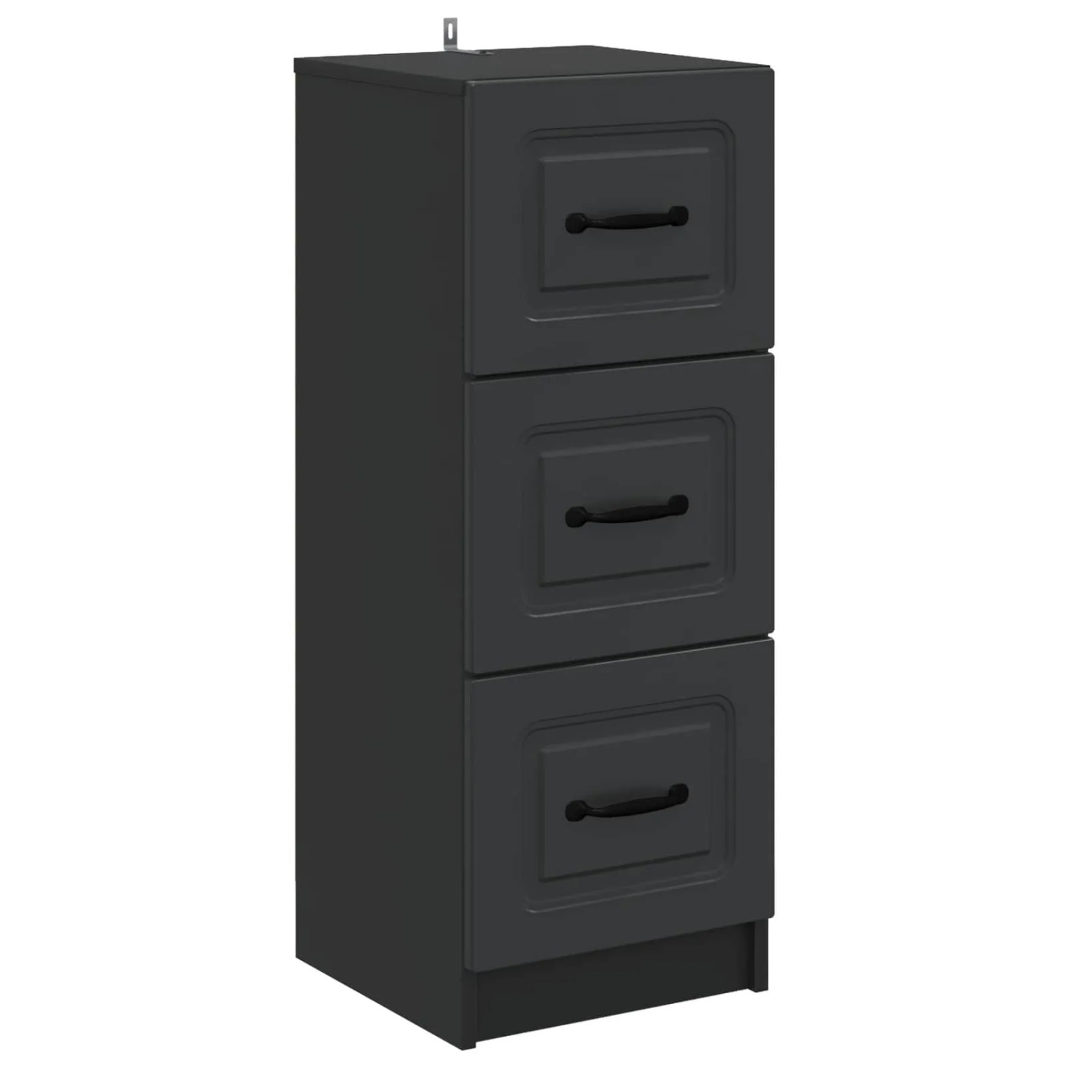 vidaXL Schubladenschrank Schwarz 33 x 34,5 x 87 cm Holzwerkstoff 895766