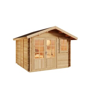 Alpholz Gartenhaus Palermo aus Holz mit Doppeltür und Fenster