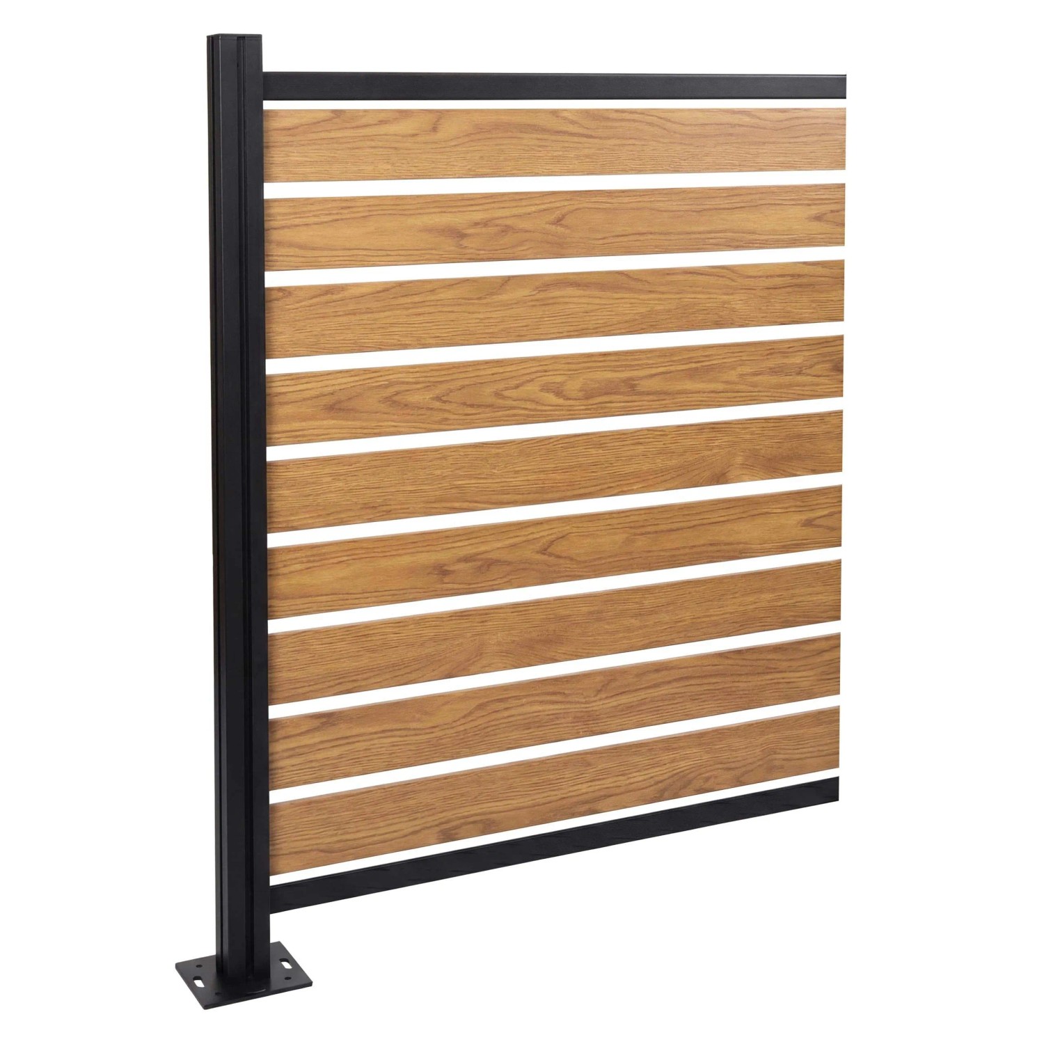 PROREGAL Alu Mülltonnen-Zaun HxBxT 130x100x6cm Erweiterungselement Mülltonnenverkleidung Hellbraun Holzoptik Erweiterbar