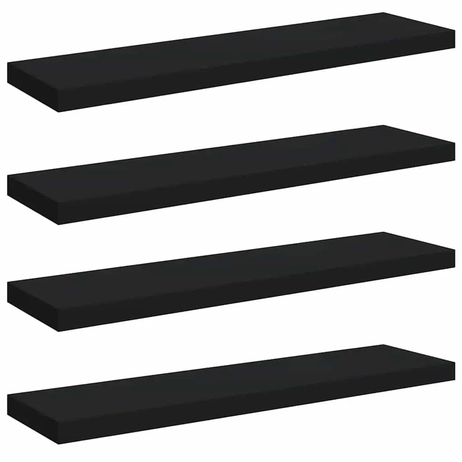 vidaXL Schweberegale 4 Stk Schwarz 90x23,5x3,8 cm MDF 323840