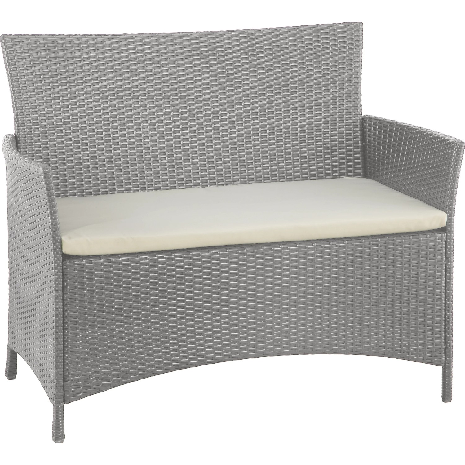 Ersatz-Sitzkissen für graues Garten-Sofa Canera. Bequeme Sitzauflage aus Polyester.