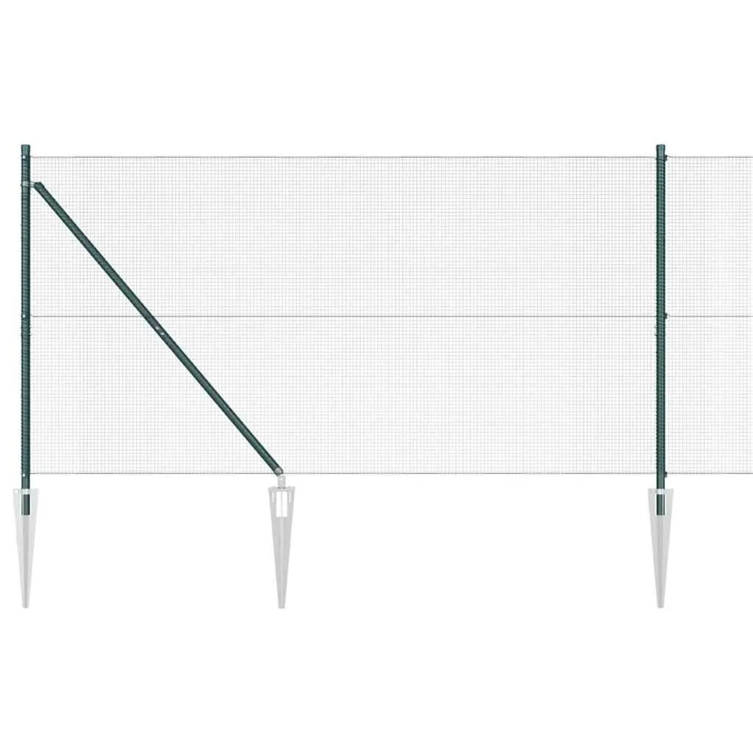 vidaXL Zaunpfosten Grün 10 x 1,4 m 12 x 12 mm Maschen Stahl und PVC 3352053 günstig online kaufen
