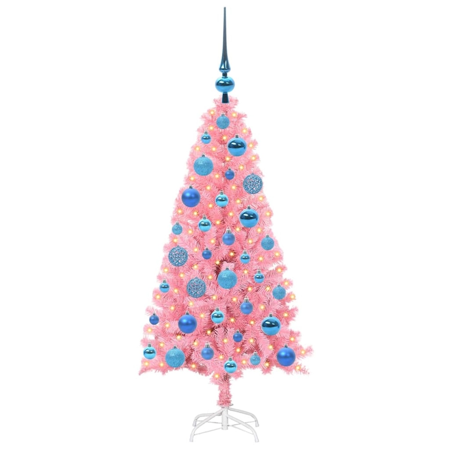 vidaXL Weihnachtsbaum mit 150 LEDs mit Ständer Rosa 120 cm PVC 3396414