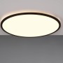 Schwarze, runde Reality LED-Deckenleuchte Scott, 50 cm Durchmesser. Moderne LED-Panel für Wohnräume.
