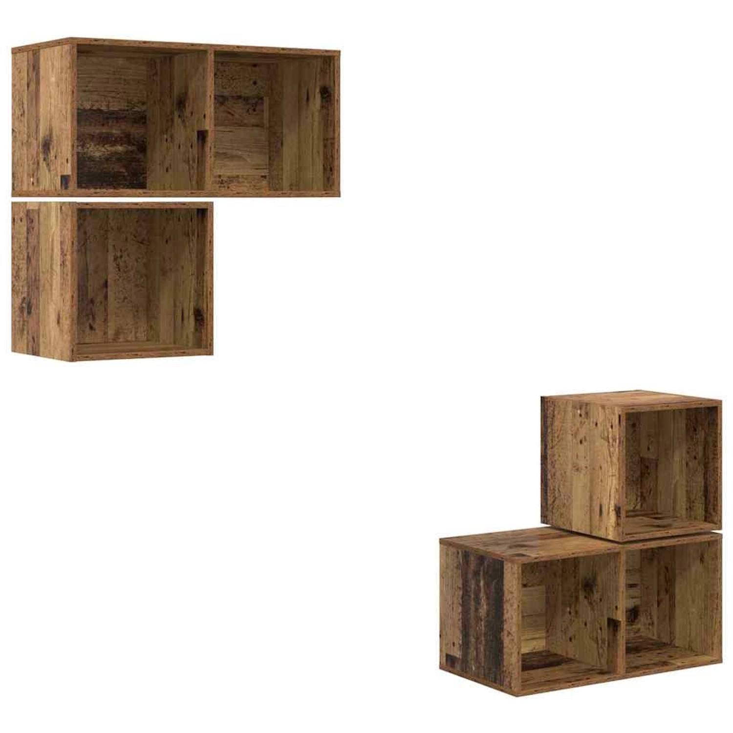 vidaXL TV-Schrank-Set 4-Tlg Altholz 37 x 37 x 72 cm Holzwerkstoff 3393288 günstig online kaufen