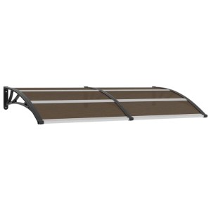 vidaXL Vordach, 200x100 cm, schwarz/braun, Polycarbonat, für Haustür & Fenster.