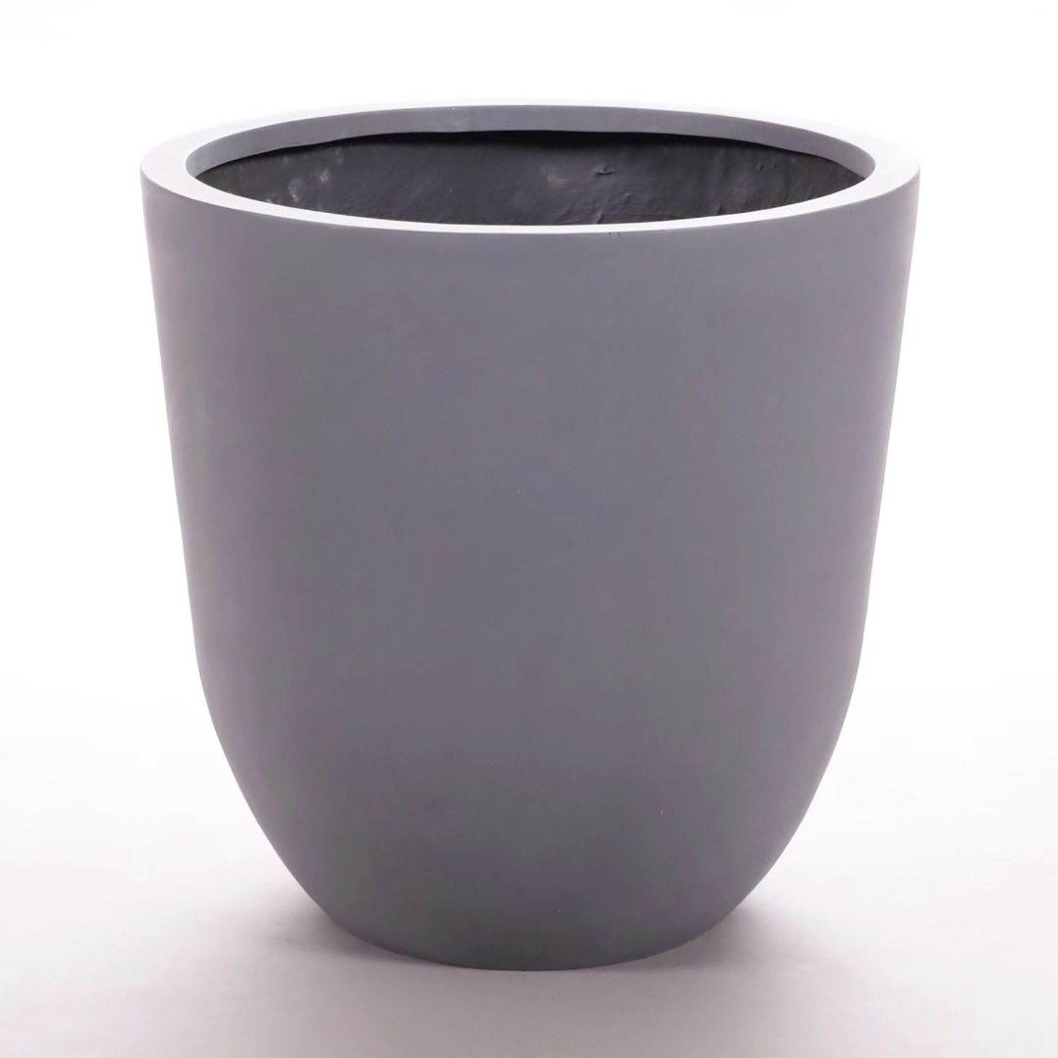 Elegant Einrichten Pflanzkübel Fiberglas Rund-Konisch D30xH30cm Grau günstig online kaufen