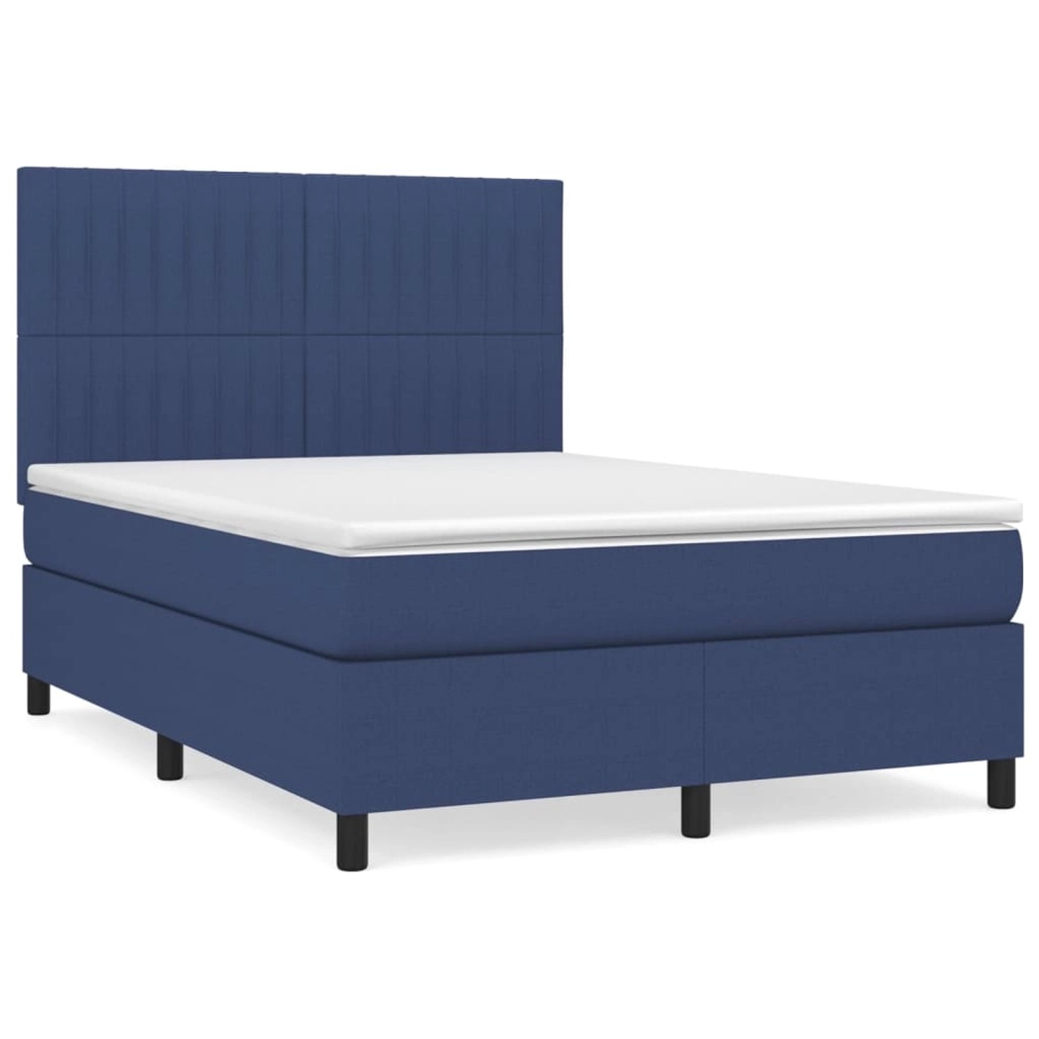 vidaXL Boxspringbett mit Matratze Blau 140x200 cm Stoff 3141943 günstig online kaufen