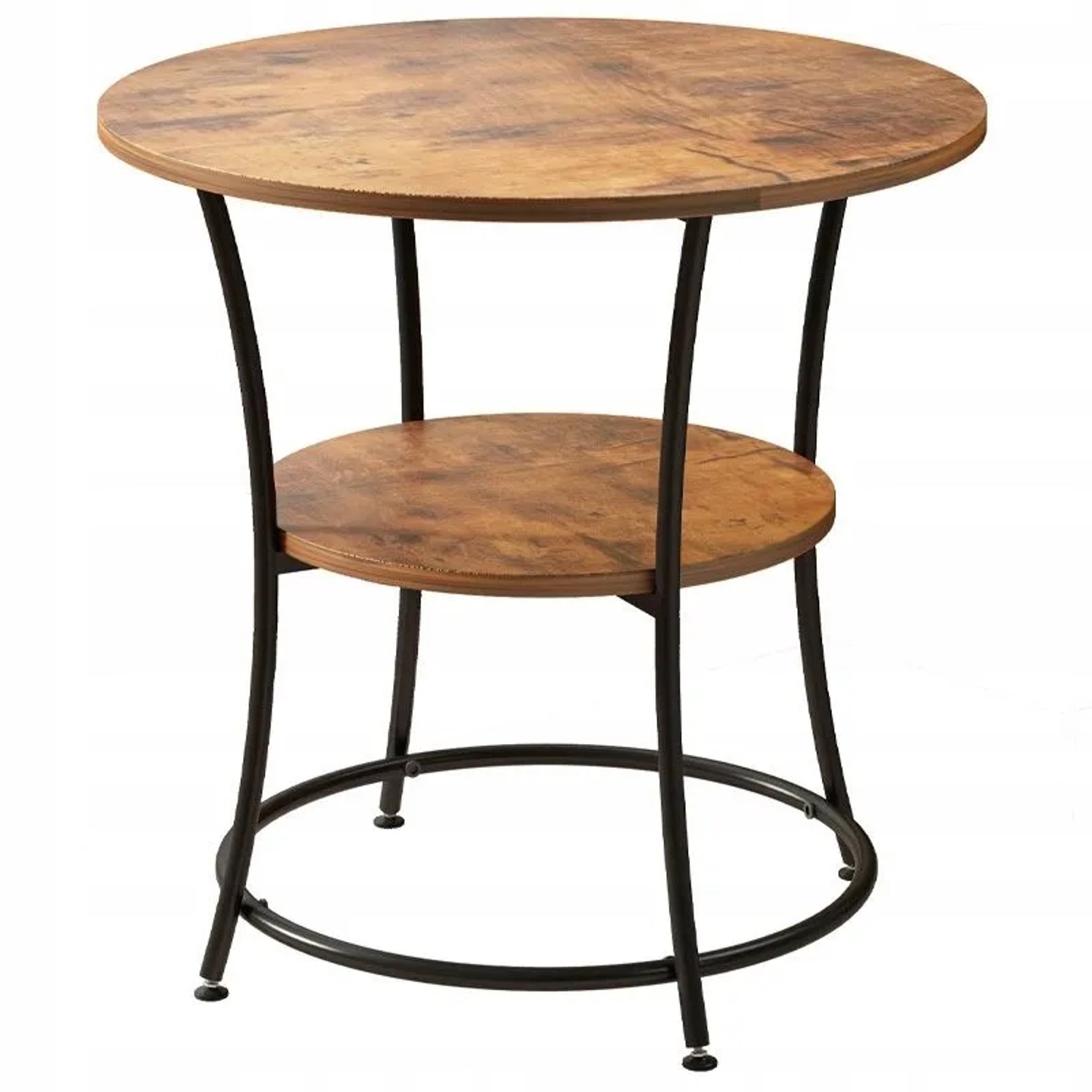 Rebiko Industrieller Runder Couchtisch Für Das Wohnzimmer Mit Ablagefläche Braun Loft 55 Cm