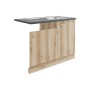 OPTIFIT Spülenunterschrank Livorno290 in Wildeiche mit Spüle und Arbeitsplatte.
