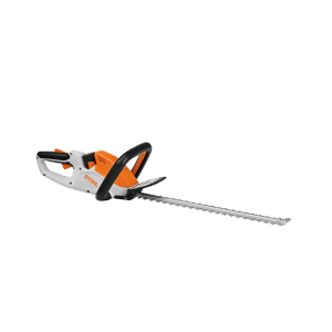 Stihl Akku-Heckenschere HSA 40, orange-grau, mit langer, scharfer Klinge und ergonomischen Griffen.