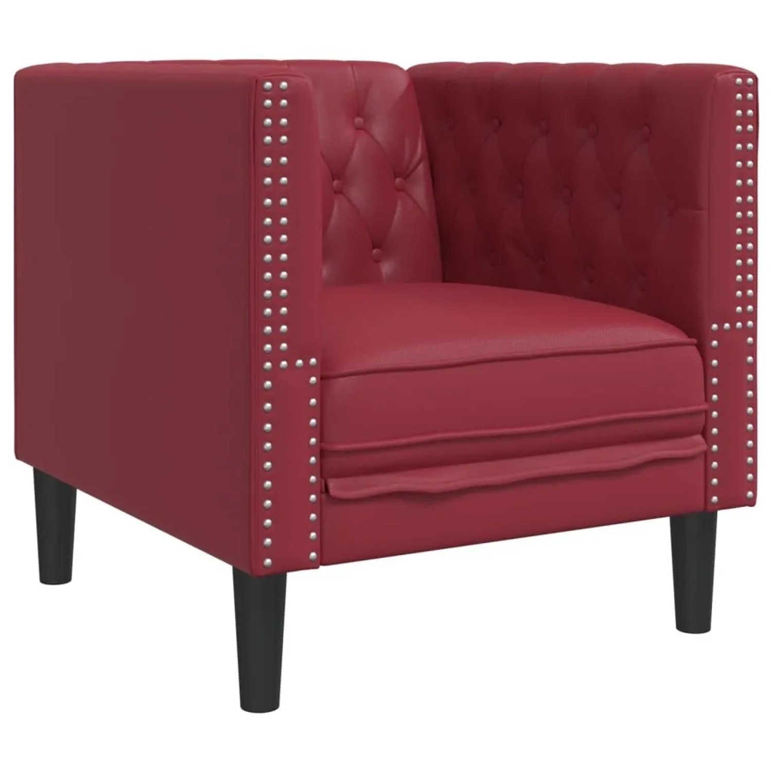 vidaXL Chesterfield-Sessel Weinrot Kunstleder 372656