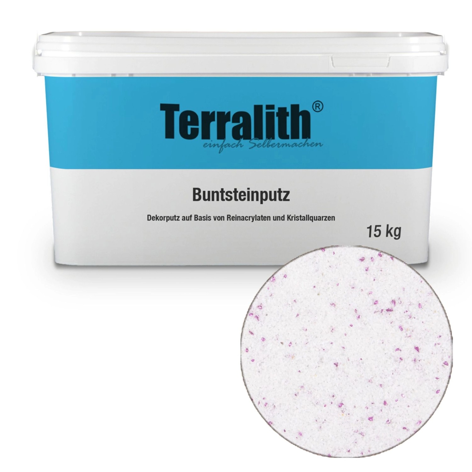 Terralith Buntsteinputz Mosaikputz 1mm -15 kg- BSP1120 Weiss Violett