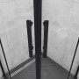 Schwarze AICA Runddusche 90x90cm mit Griffen und Sicherheitsglas