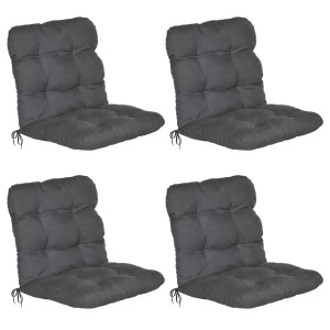 4er Set Beautissu Flair NL Gartenstuhlauflagen, graphitgrau, 100x50x8cm, für Niederlehner.