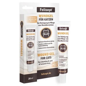 Felisept Wundgel für Katzen, 20ml Tube zur Reinigung und Pflege von Wunden.