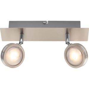 OBI LED Spot Rotello, 2-flammig, Nickel-matt, mit zwei runden, verstellbaren Spots.