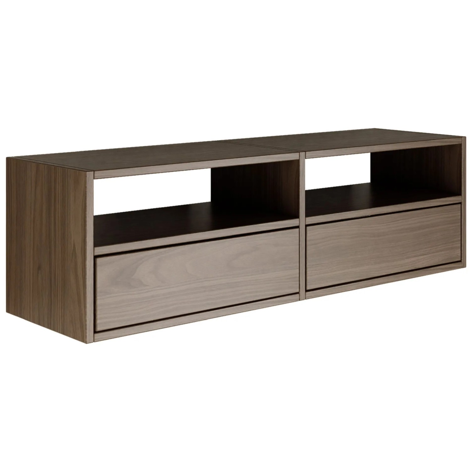 Selsey TV-Hängeboard Framme 100 cm  mit Offenen Ablagen Holzoptik Walnuss