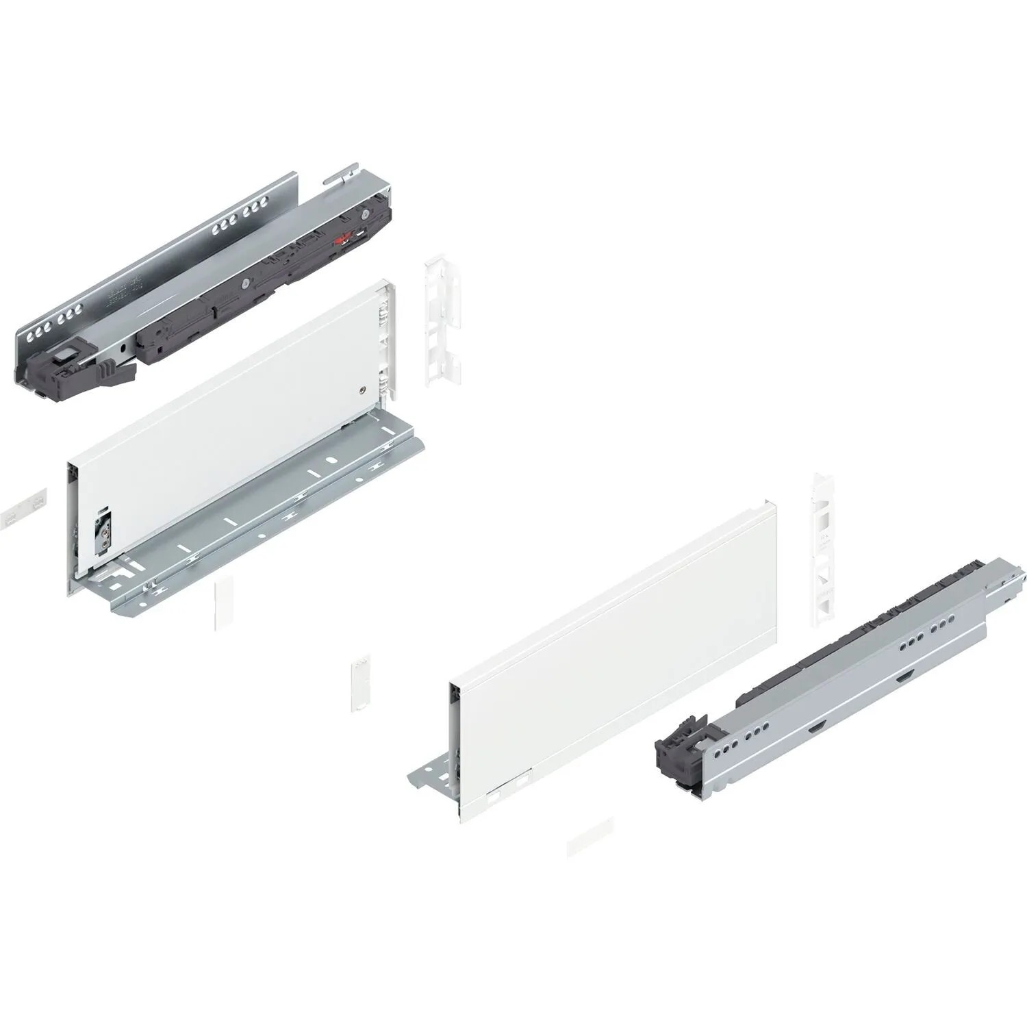 Blum Legrabox Pure Set Höhe K Tip-On Vollauszug 350 mm 40 kg Seidenweiß 1 Paar