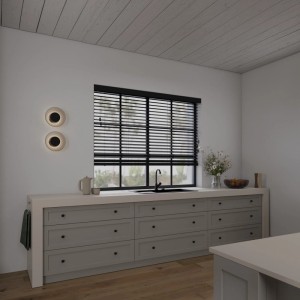 Cocoon Home Concepts Holz Jalousien 130 x 130  50mm Lamellen  Schwarz