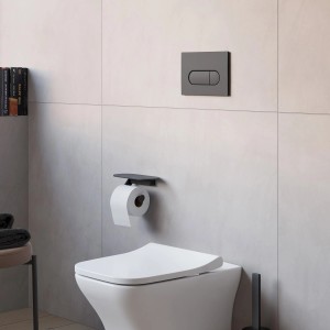 Pianura Betätigungsplatte Duo R EASYPro, Schwarz Matt, für WC-Spülkasten.