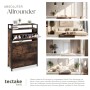 Tectake Schuhschrank Buffalo Industrial Style Holz und Stahl  81 x 32 x 130 cm Industrial Holz Dunkel  Rustikal_7