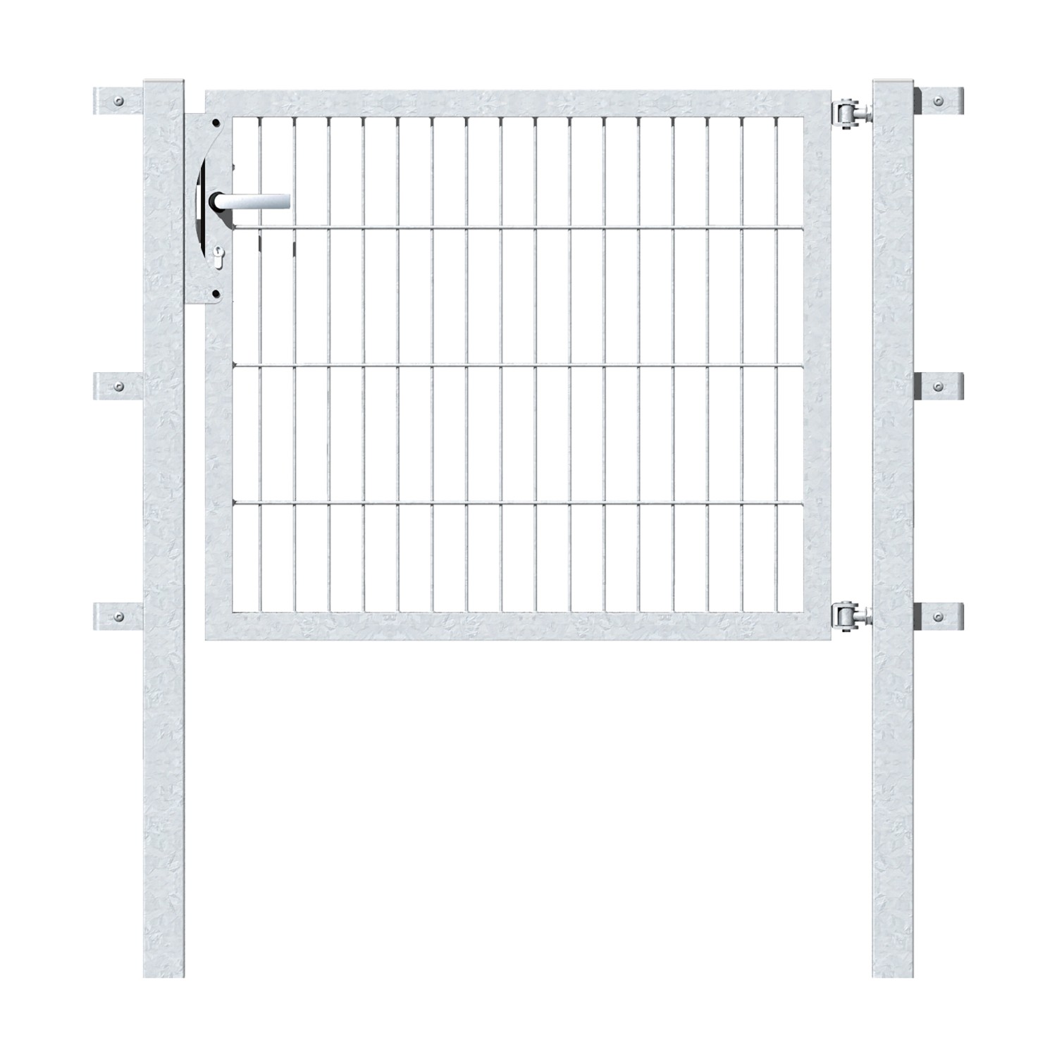 Metallzaun Einzeltor für Doppelstabmatte verzinkt z. Einbeton. 80 cm x 100 cm