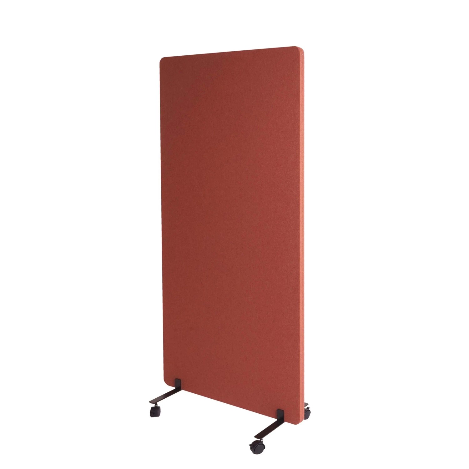 Proregal Akustik-Trennwand HxBxT 167x80x39 cm Doppelwandig Rollbar Stoff Braun Büro-Sichtschutz Raumteiler Pinnwand