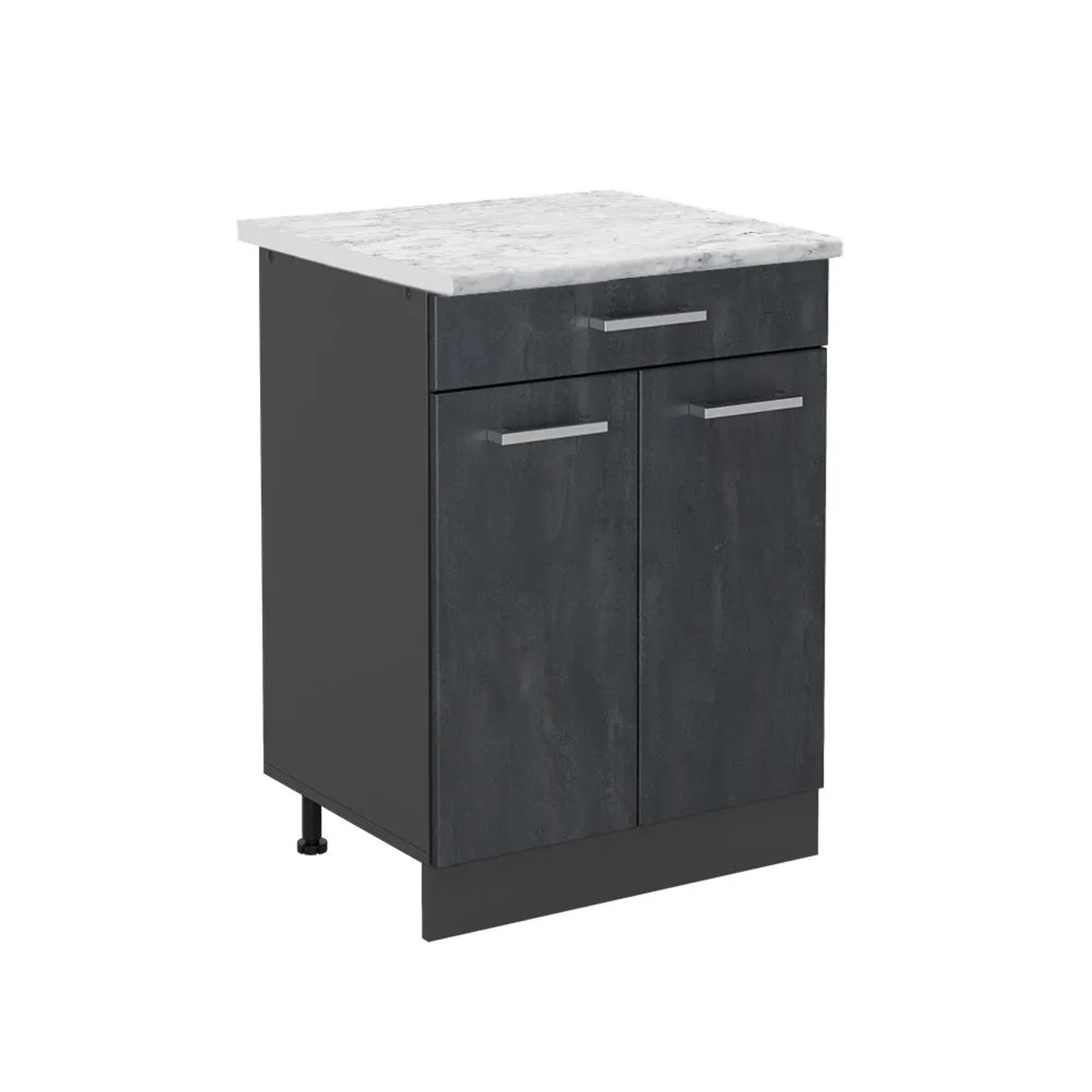 Vicco Küchenunterschrank R-Line Schwarz Beton Anthrazit 80 cm AP Marmor
