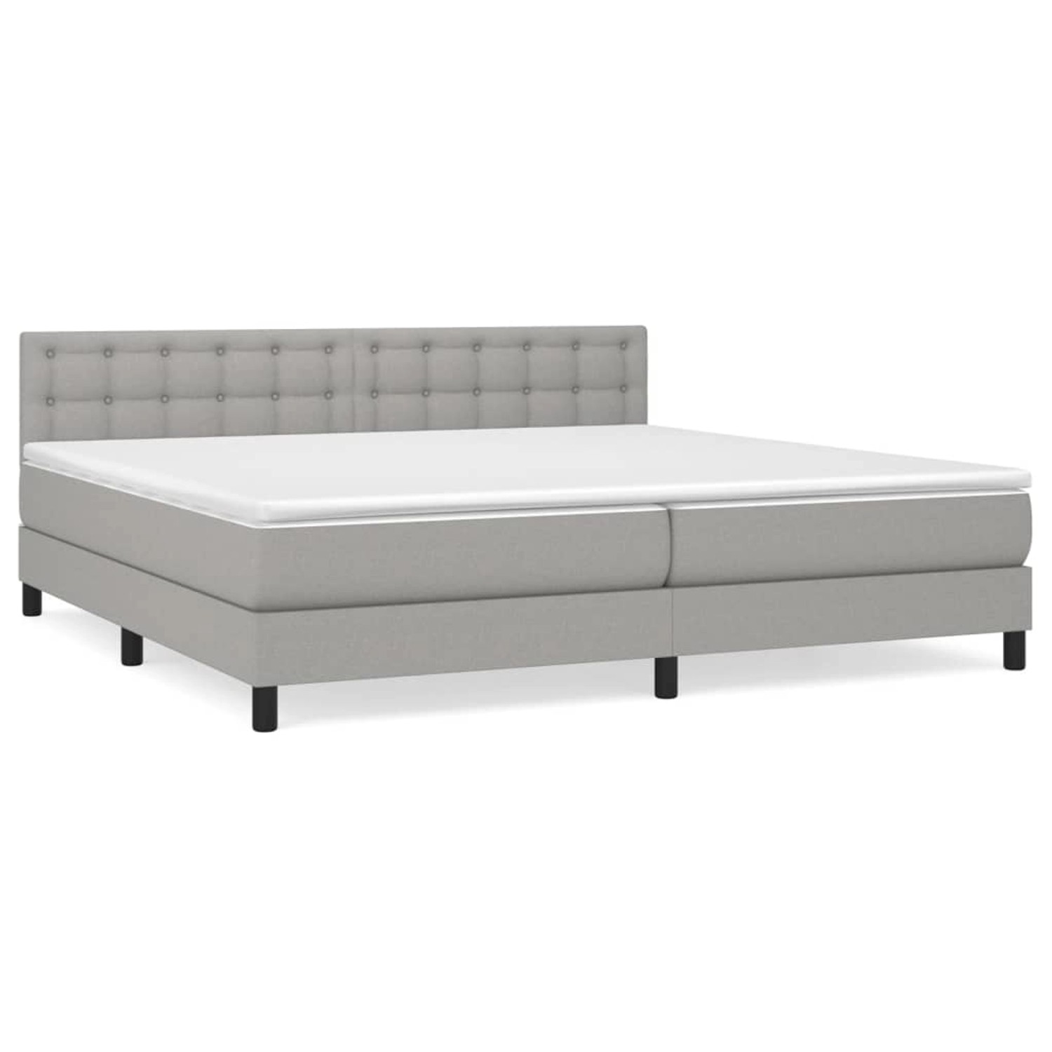 Vidaxl Boxspringbett Mit Matratze Hellgrau 200x200 Cm Stoff günstig online kaufen