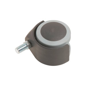 Stuhl-Doppelrolle mit Gewinde, Ø 50mm, 40kg Traglast, für empfindliche Böden.