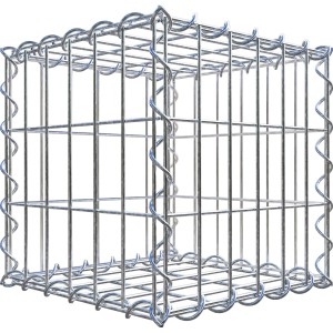 Gabiona Gabionenkorb, 30x30x30 cm, Maschenweite 5x10 cm, Drahtkorb für Einfassungen und Mauersysteme.