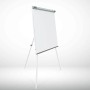 Klappbares KARAT Flipchart mit Dreibein Stativ und Papierhaltern, ideal für Büro und Präsentationen.