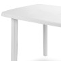 Weißer Mojawo Gartentisch aus Kunststoff, rechteckig, 140x90cm, ideal für Balkon und Terrasse.