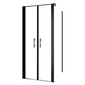 Schulte Alexa Style 2.0 Eckdusche mit Pendeltür, 90x192cm, mattschwarz. Duschkabine mit Seitenwand.