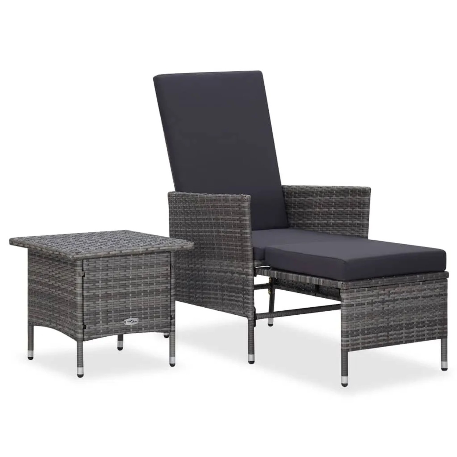 Furnicato 2-tlg Garten-lounge-set Mit Kissen Poly Rattan Grau