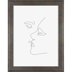 Silberner MDF-Bilderrahmen Venezia 30x40 cm mit abstraktem Linien-Gesicht.