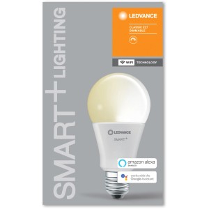 Ledvance Smart+ WiFi LED-Lampe, Kolbenform, E27, warmweiß, dimmbar.