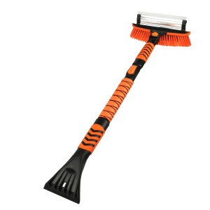 Apa Schneebesen und Eiskratzer Set Vario, orange/schwarz, mit Teleskopstiel und Eisbrecherzähnen.